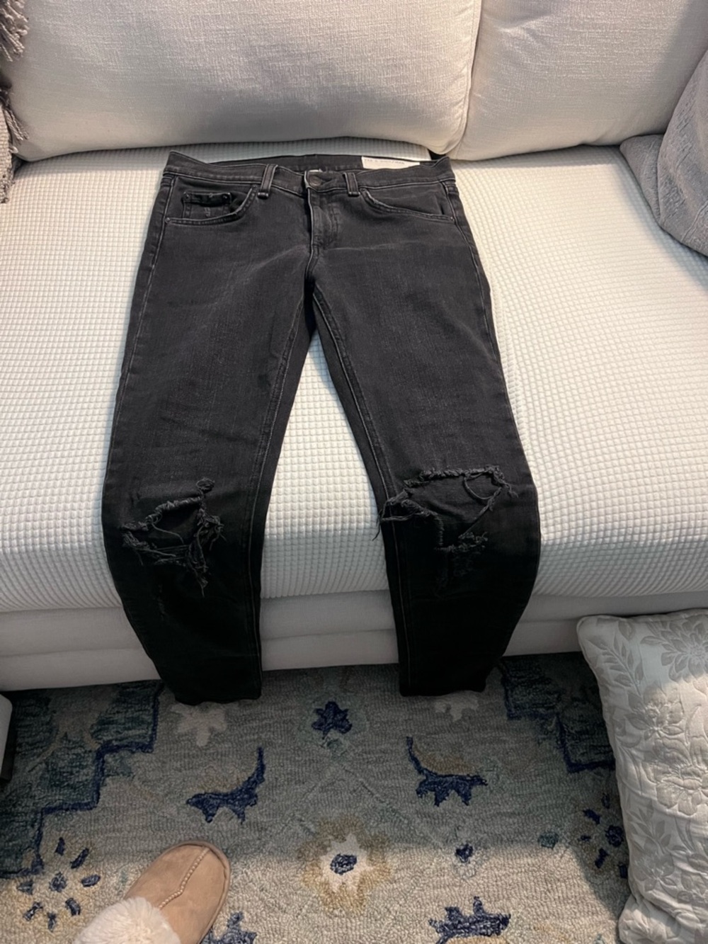 rag & bone Black Women’s Skinny Ripped Jeans